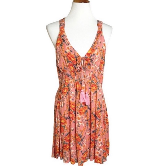 SOLD-Free People Twist Back Boho Floral Dress - Picture 2 of 12